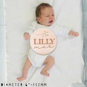 Engraved Baby Name Sign: Wooden Nursery Decor, Photo Prop