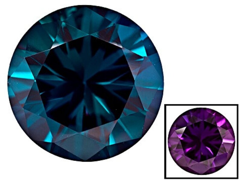Rose,Yellow, White Gold color Lab Created Round Russian Alexandrite Stud Earrings in 14K Solid Gold 925 Sterling silver in 4MM-8MM size