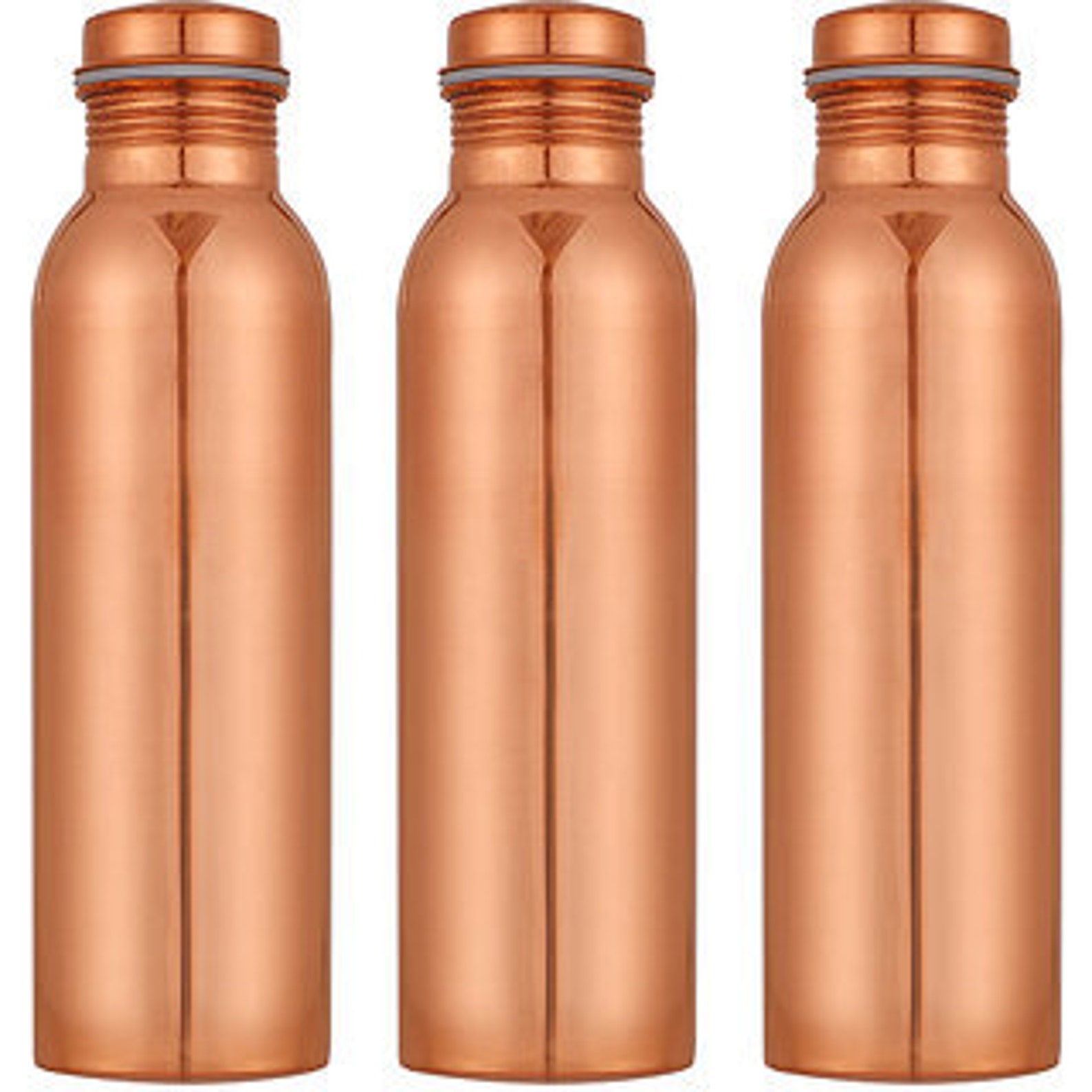Set of 3 1000ml Pure Copper Bottle Each 1 Ltr Water Bottle Leak Proof
