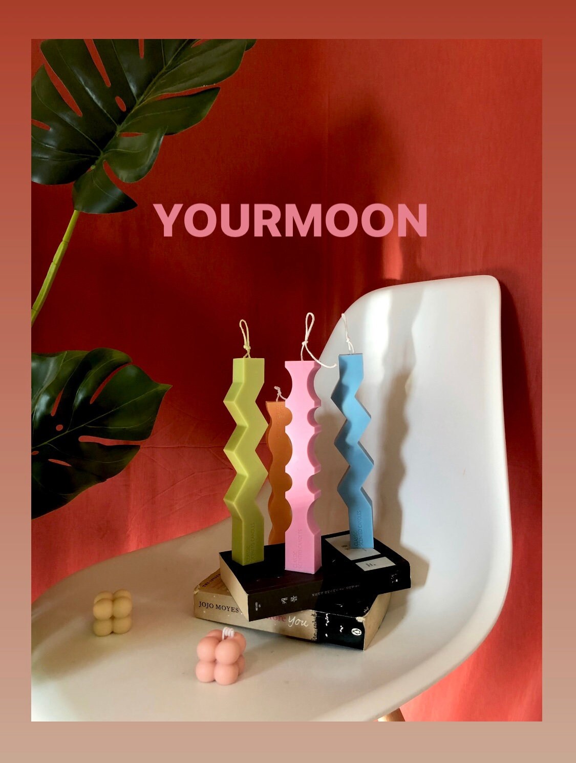 Zigzag soy wax taper candles-Squiggle Candle, Unique Waving design ca…