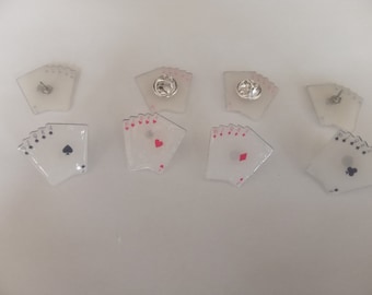 Royal Flush Lapel Pin and Cufflink Sets - Four Suits