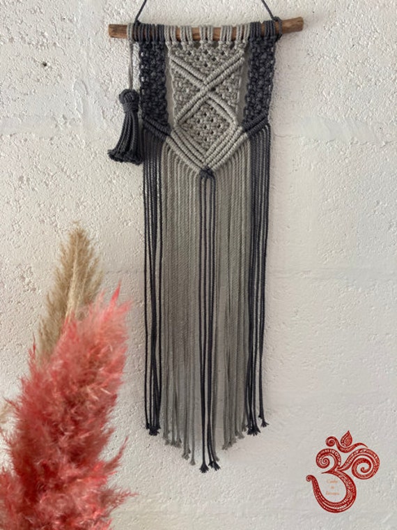 Macramé Mural Bohème Gisèle Gris Clair