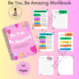 Caderno de Exercícios Infantil - Sugestões de Escrita para Imprimir | Atividades de Autoestima, Gratidão e Autocuidado | Páginas de Diário para Crianças, Cartões de Afirmação