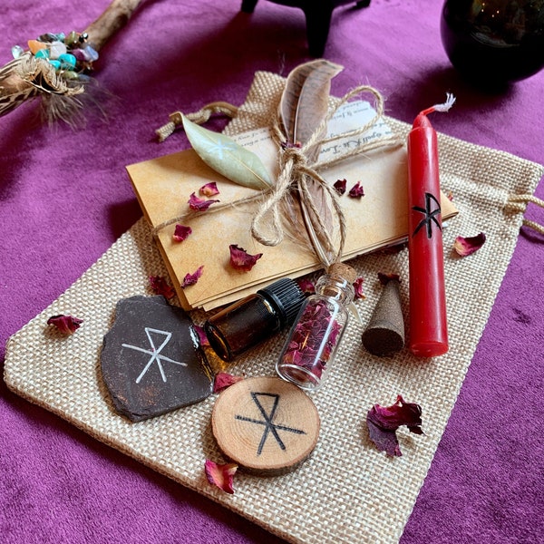 Love Spell Kit, Attraction Magic, Rune Magick, Spell Candle, Magick Blessings, Magick Candle, Witchcraft Kit, Wicca Spell, Come To Me Spell