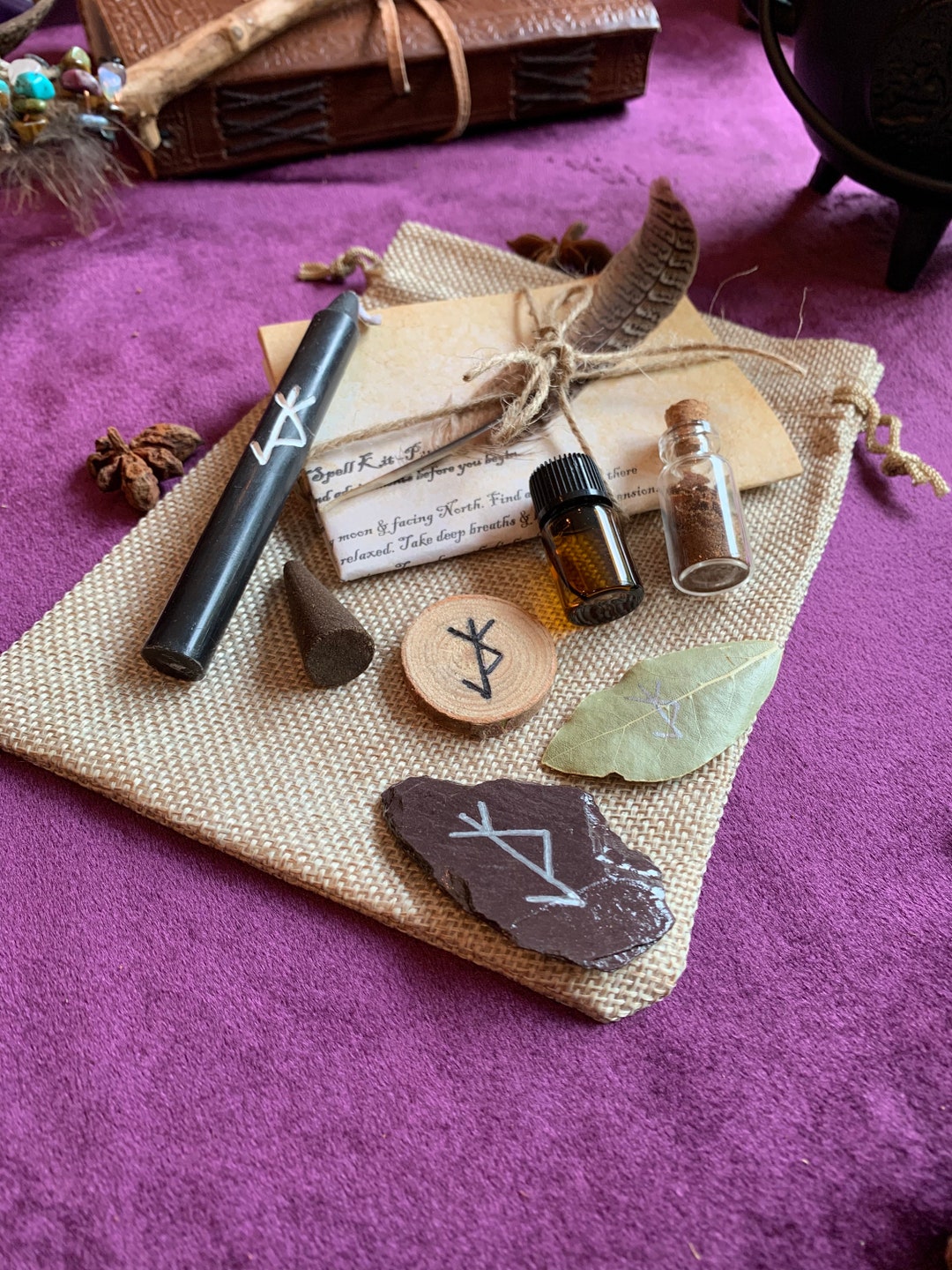 Protection Spell Kit, Witchcraft Kit, Candle, Spell Casting, Rune ...