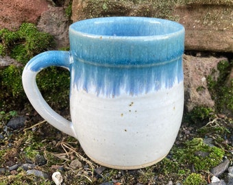 Wheel Thrown Ocean/Sand Ceramic Mug, Stoneware