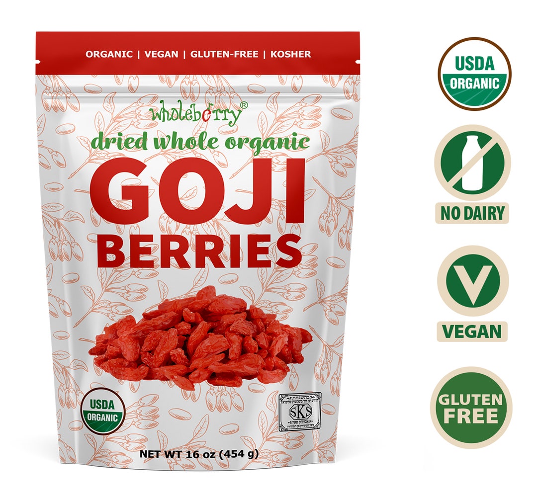 Wholeberry Organic Wolfberry Gouqi Goji Berries 16oz1 Lbraw, Vegan, Gluten  Free Super Food High in Plant Based Protein, Dietary Fiber - Etsy