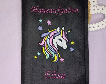 Hülle Hausaufgabenheft - Einhorn