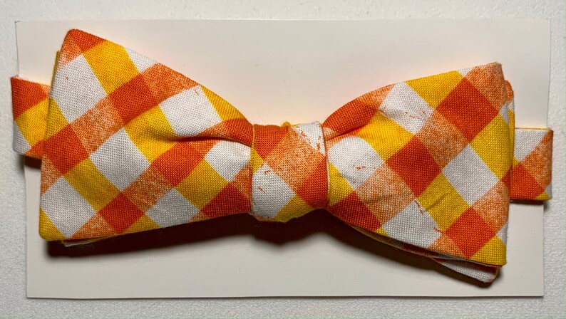Red White and Blue Stripe Grey Plaid. Handmade Cotton Plaid Stripe Bow Tie Blue and White Stripe Orange Plaid