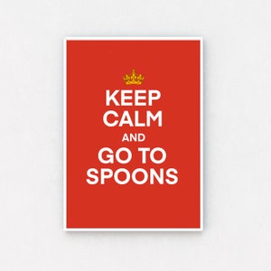 British Pub Humour | Keep Calm and Go to Spoons | Wall Art Home Decor Poster | Wetherspoons Print | High Quality Unframed in Various Sizes