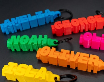 Personalised Keyring - 3D Printed - Personalized Gift for Her, Personalised Gift for Him