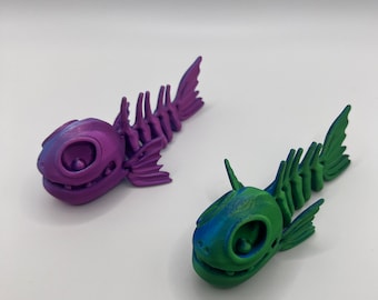 Fish Flexi Fidget Toy, 3D Printed Desk Toy, Unique Novelty Gift