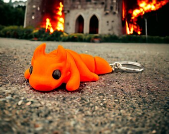 Dragon Fidget Toy Keychain, Dragon Gifts, 3D Printed Keyring, Under 5 pounds