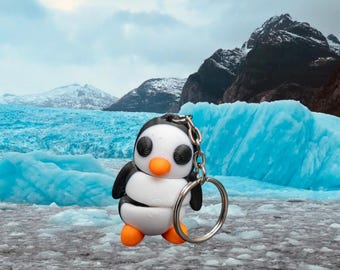 Penguin Keyring Fidget Toy, Christmas Gift, 3D Printed, Keychain