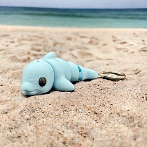 Delfin Fidget-leksaksnyckelring, delfinpresenter, 3D-tryckt nyckelring, under 2,5 kg