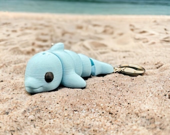 Dolphin Fidget Toy Keychain, Dolphin Gifts, 3D Printed Keyring, Under 5 pounds