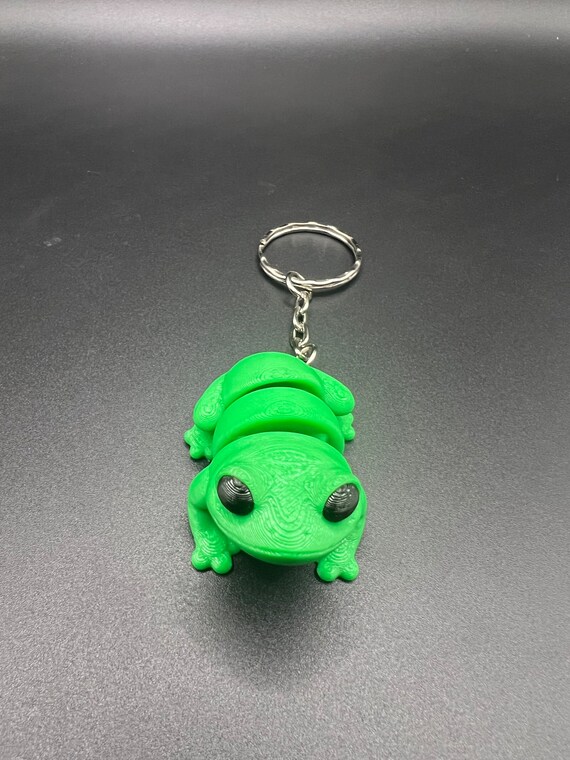 Frog Keychain, Fidget Toy, Frog Gifts, 3D Printed Keyring, Under 5