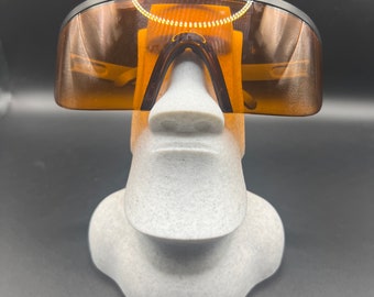 Moai Statue, Easter Island Head Glasses Holder, Marble-Effect Moai Statue, Home Decor, Bedside Table Glasses Stand