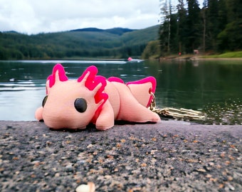 Axolotl Fidget Toy Keychain, Axolotl Gifts, 3D Printed Keyring, Under 5 pounds