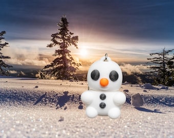 Snowman Keyring Fidget Toy, Christmas Gift, 3D Printed, Keychain
