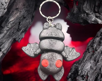 Bat Keychain, Fidget Toy, Bat Halloween Gifts, 3D Printed Keyring, Under 5 pounds
