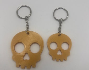 Skull Flat Keyring, 3D Printed Keychain, Gothic Accessories, Unique Novelty Gift
