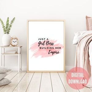 Printable Girl Boss Wall Art Feminine Room Decor Boss Babe | Etsy