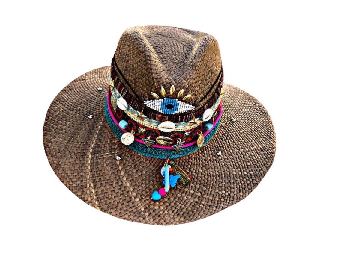 Colombian decorated hat natural fiber straw hat handmade | Etsy