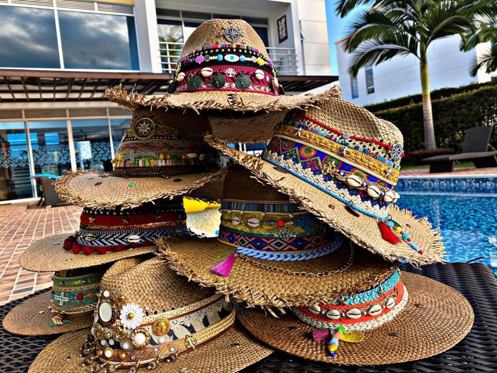 Colombian decorated hat natural fiber straw hat handmade | Etsy