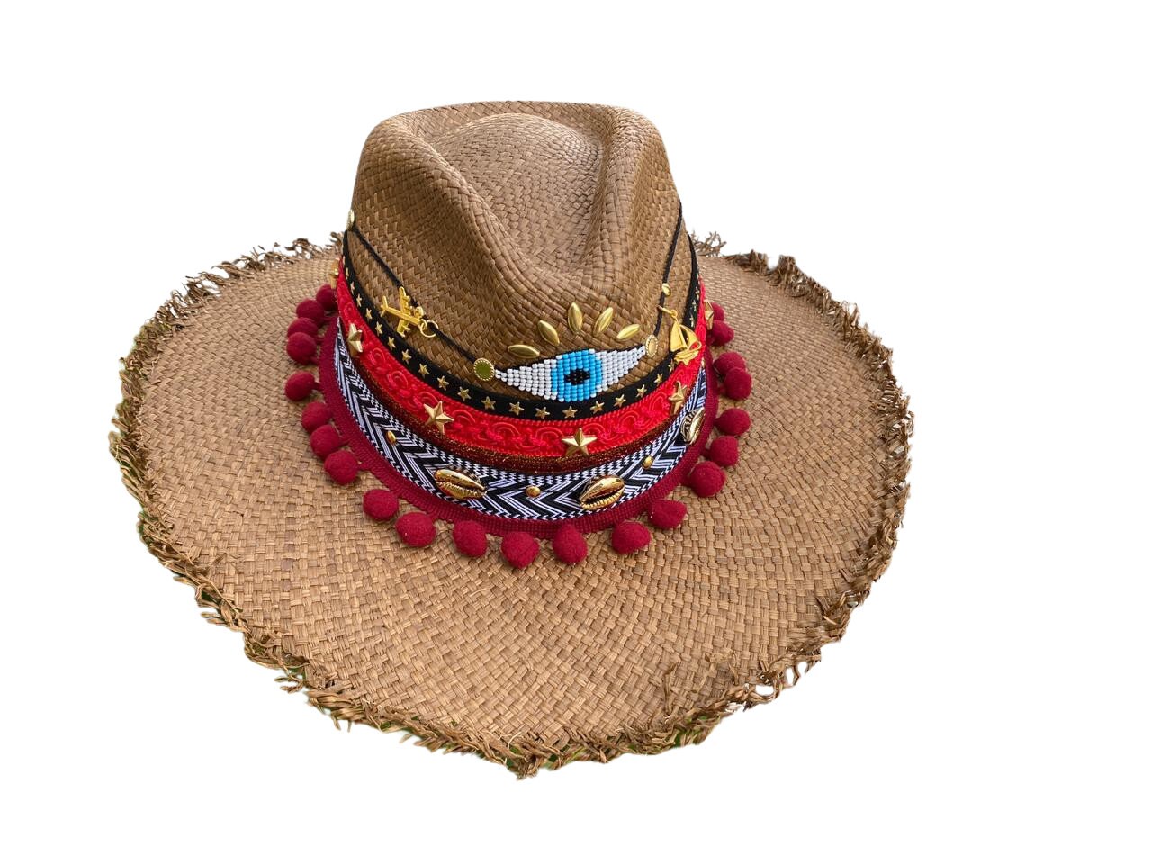 Colombian decorated hat natural fiber straw hat handmade | Etsy