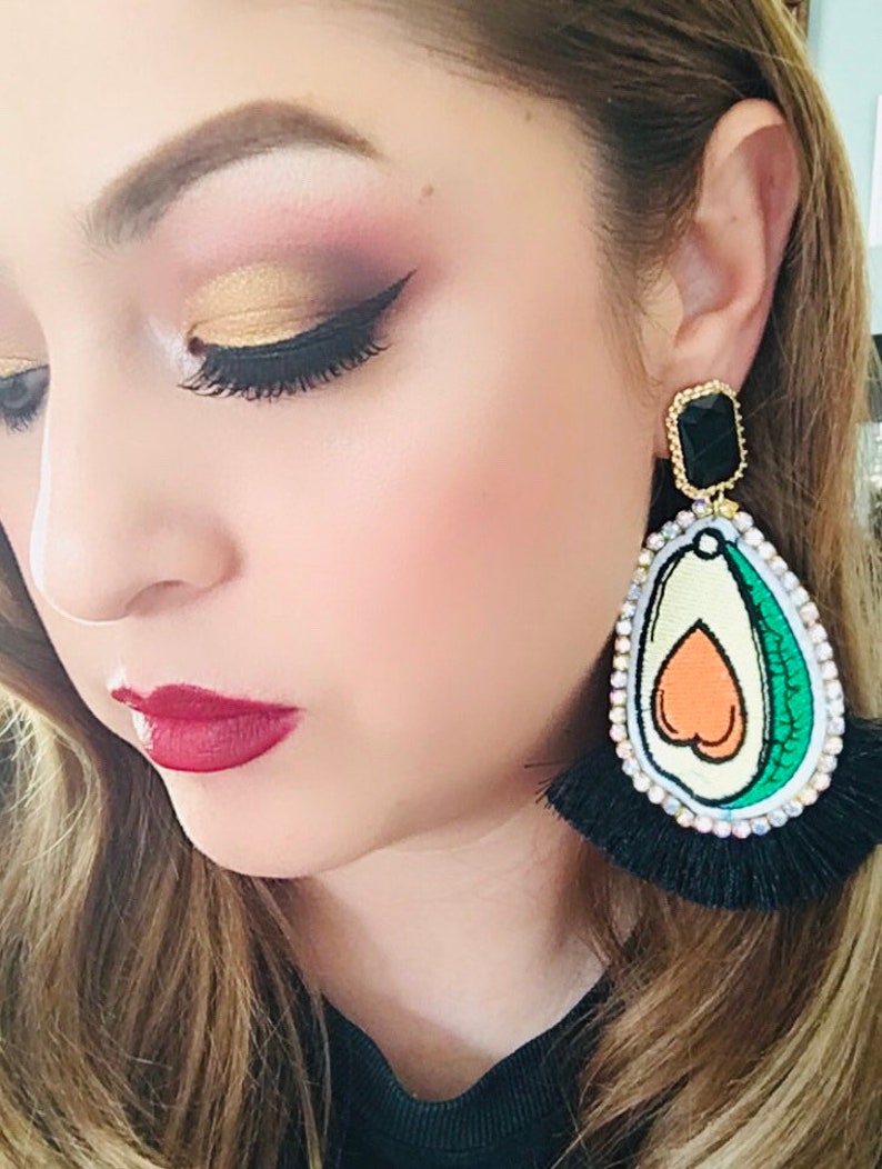 Aguacate avocado statement earrings