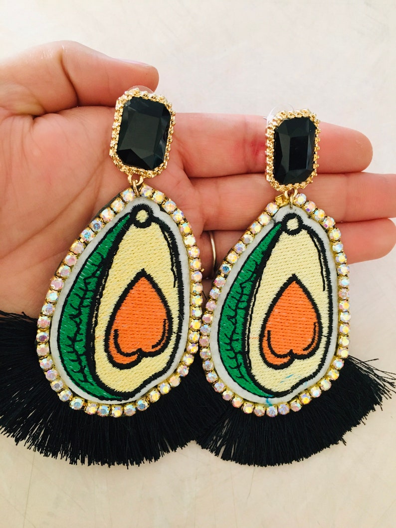 Aguacate avocado statement earrings