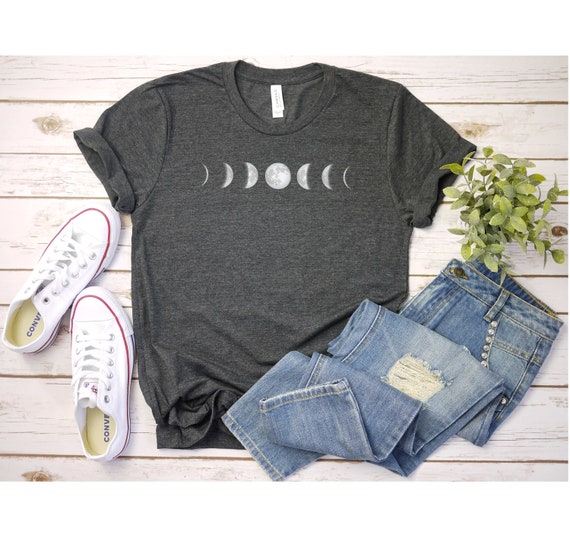 Phases Of The Moon Shirt, Moon Rising T-Shirt Women, Moon And Back,  Lunar Phase Shirt, Moon Phase Shirts For Teens