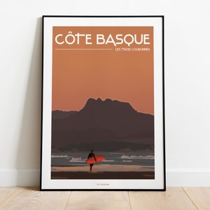 Affiche SURF Trois Couronnes - Pays Basque