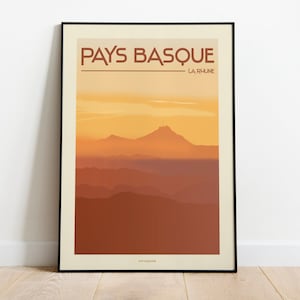Affiche vintage décoration Pays Basque La Rhune