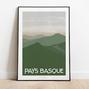 Cartel vintage decoración del País Vasco.
