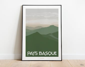 Vintage poster Basque Country decoration