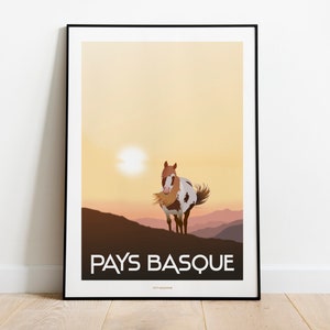 Pottoka poster - A pottok at sunrise - Basque Country