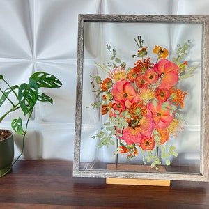 Wedding Flower Preservation | FULL ORDER | Bridal Bouquet | Anniversary | Custom Pressed Floral 16x20&quot; Frame