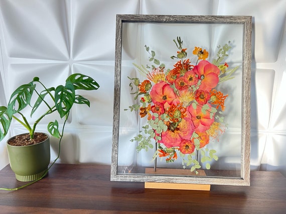 Custom Pressed Flower Frame Wedding Flowers or Other Event Flowers 