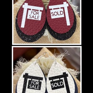 Realtor earrings, for sale earrings, sold earrings, real estate earrings