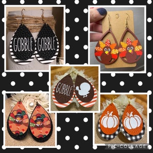 Thanksgiving earrings, turkey earrings, gobble gobble earrings, gobble wobble earrings