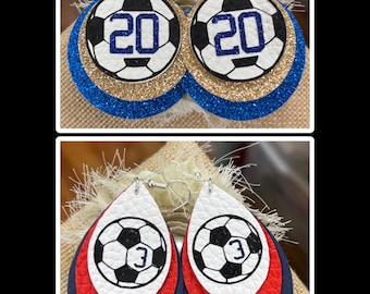 Custom Soccer Ball Earrings, Game Day Earrings