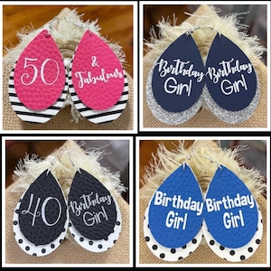 Birthday earrings, milestone birthday earrings, Birthday girl earrings, bday gift