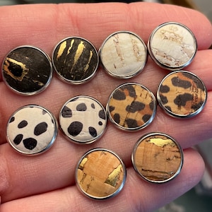 Cork studs, cork earrings, leather earrings, Mother’s Day gift , birthday gift