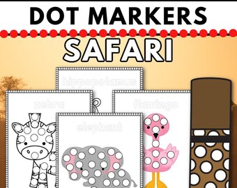 Safari Dot Marker Activity, Safari Do-A-Dot Marker Fine Motor Printable, Safari Printable, Safari Worksheet, Safari Activities For Kids
