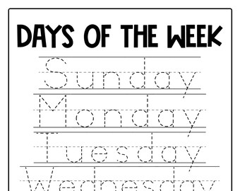 Days of the Week Activities Days of the Week Poster Days of - Etsy