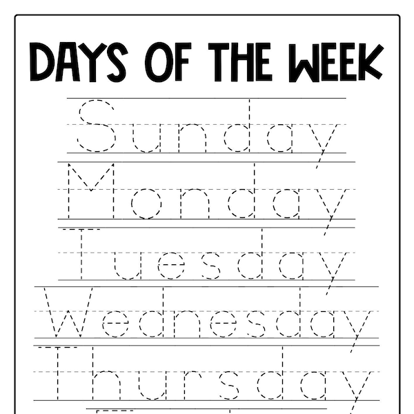 Days of the Week - Etsy