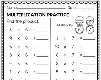 Math Multiplication Facts First-Third Grade Practice Pages | Homework | Morning Work | Math Center | Homeschool