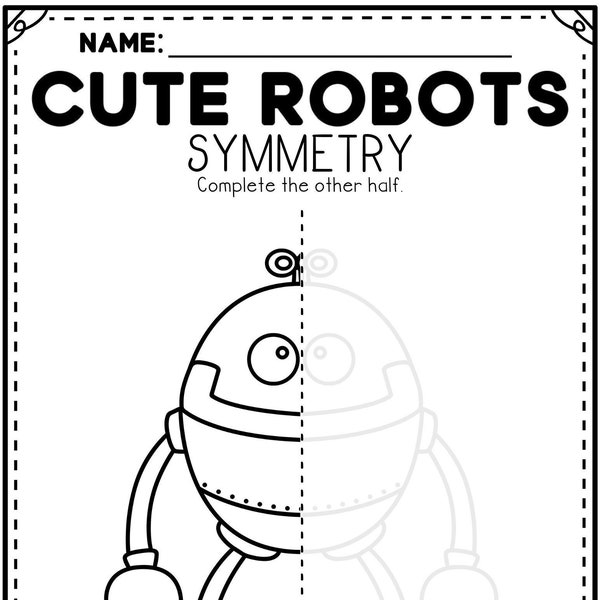 Symmetry for Kids: Robot-Themed Activity Pack - Printable and Interactive